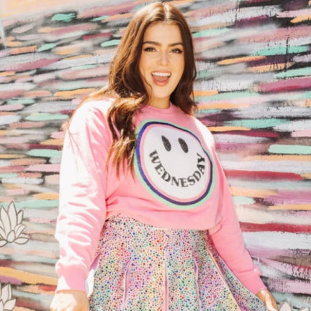 QUEEN OF SPARKLES Smiley Wednesday Sweatshirt